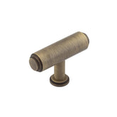 Belgrave T Bar Stepped Cupboard Knobs Antique Brass - Burlington Range